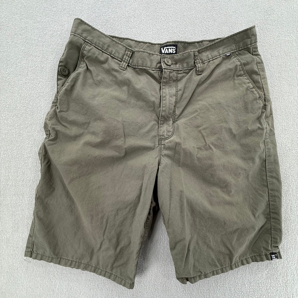 Vans Y2K Casual Comfy Skate Utility Khaki Green Streetwear Shorts Men 34